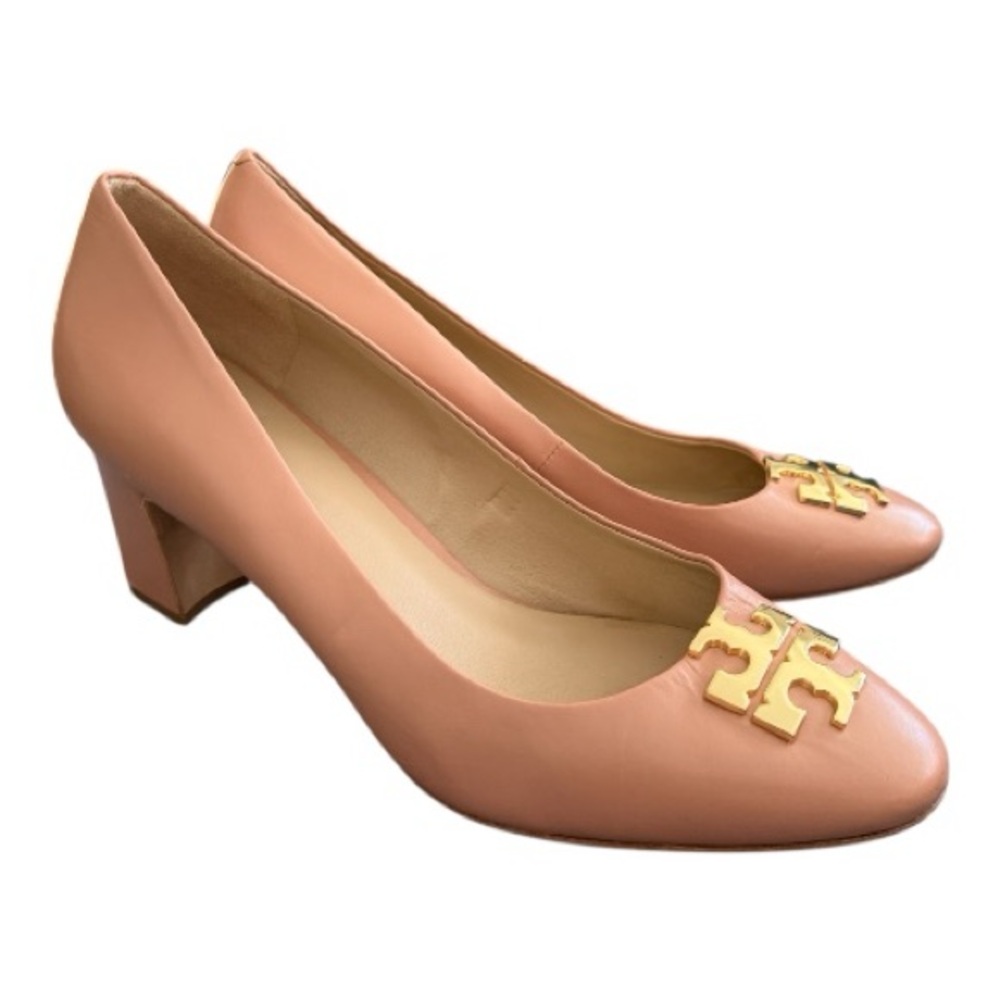 Tory Burch Raleigh Block Heels Size 10.5 Pale Pink / Nude